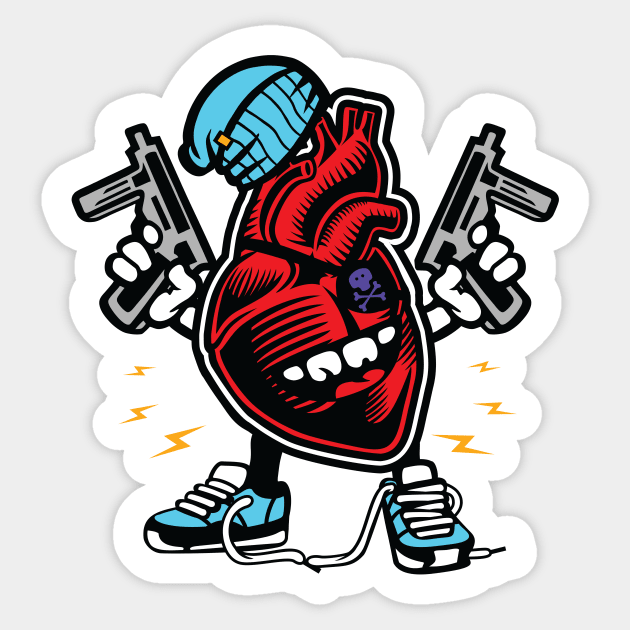 Heart Attacker Sticker by DesignFury